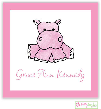 Gift Stickers by Kelly Hughes Designs (Pink Hippo - Sweet)