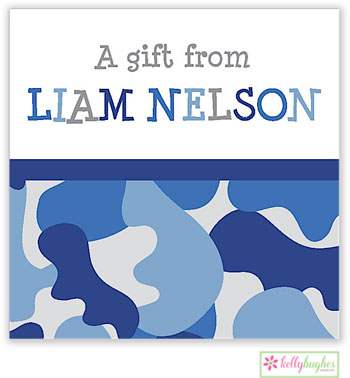 Gift Stickers by Kelly Hughes Designs (Blue Camo - Sweet)
