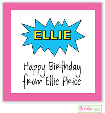 Gift Stickers by Kelly Hughes Designs (Pink Superhero - Sweet)