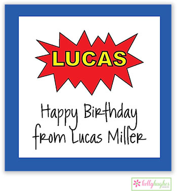 Gift Stickers by Kelly Hughes Designs (Blue Superhero - Sweet) Gift Stickers by Kelly Hughes Designs (Blue Superhero - Sweet)