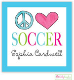 Gift Stickers by Kelly Hughes Designs (Peace Love Soccer - Sassy)