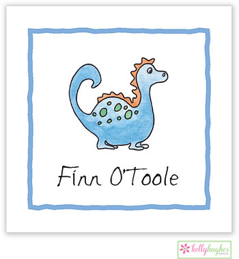 Gift Stickers by Kelly Hughes Designs (Blue Dinosaur - Kids)