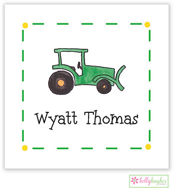 Gift Stickers by Kelly Hughes Designs (Green Tractor - Kids)