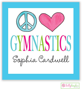 Gift Stickers by Kelly Hughes Designs (Peace Love Gymnastics - Sassy)