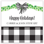 Holiday Gift Stickers by Kelly Hughes Designs (Black and White Bow)