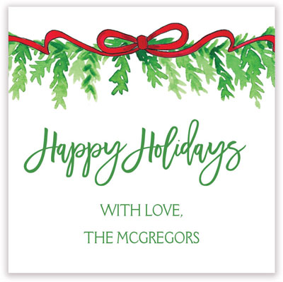 Holiday Gift Stickers by Kelly Hughes Designs (Red Ribbon Roping)