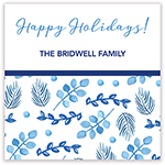Holiday Gift Stickers by Kelly Hughes Designs (Blue Botanical)