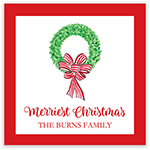 Holiday Gift Stickers by Kelly Hughes Designs (Red Wreath)