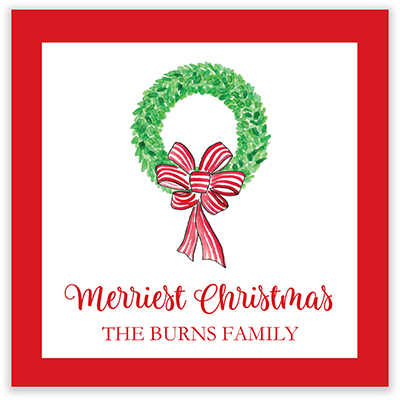 Holiday Gift Stickers by Kelly Hughes Designs (Red Wreath) Holiday Gift Stickers by Kelly Hughes Designs (Red Wreath)
