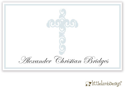 Little Lamb Design Gift Stickers - Blue Cross