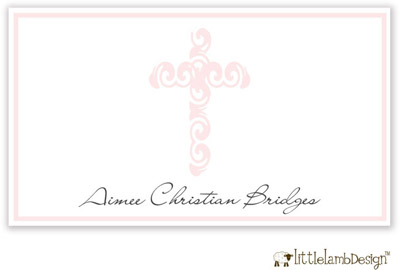 Little Lamb Design Gift Stickers - Pink Cross