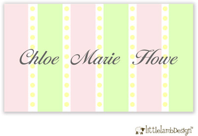 Little Lamb Design Gift Stickers - Pink and Green Striped Little Lamb Design Gift Stickers - Pink and Green Striped
