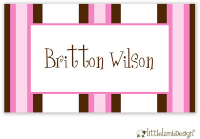 Little Lamb Design Gift Stickers - Pink and Brown Stripes Little Lamb Design Gift Stickers - Pink and Brown Stripes