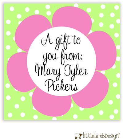 Little Lamb Design Gift Stickers - Pink Flower Little Lamb Design Gift Stickers - Pink Flower