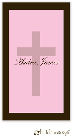 Little Lamb Design Gift Stickers - Pink Cross