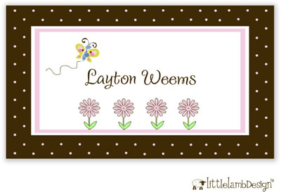 Little Lamb Design Gift Stickers - Butterfly and Flowers