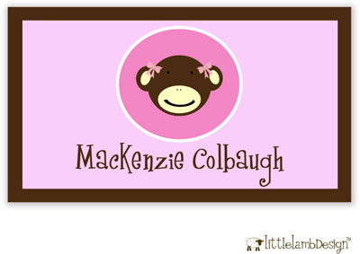 Little Lamb Design Gift Stickers - Pink Monkey Faces