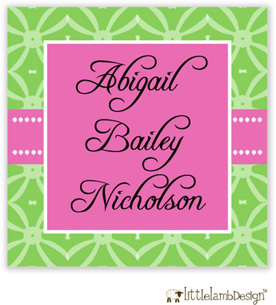Little Lamb Design Gift Stickers - Fun Green Background Little Lamb Design Gift Stickers - Fun Green Background