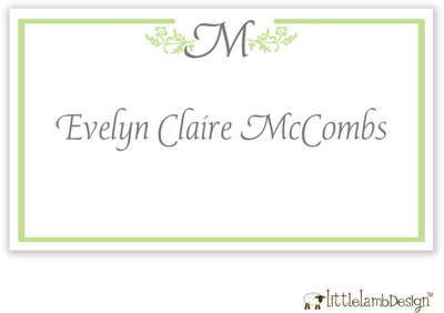 Little Lamb Design Gift Stickers - Green and Gray Initial Little Lamb Design Gift Stickers - Green and Gray Initial