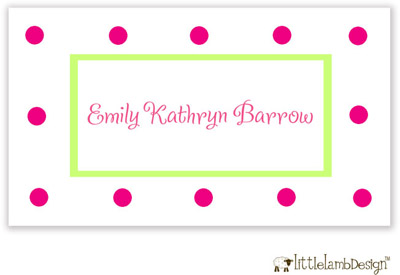 Little Lamb Design Gift Stickers - Pink and Green Dots Little Lamb Design Gift Stickers - Pink and Green Dots