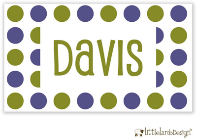 Little Lamb Design Gift Stickers - Blue and Green Dots
