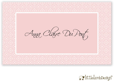 Little Lamb Design Gift Stickers - Pink Lace Border