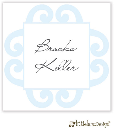 Little Lamb Design Gift Stickers - Elegant Blue Frame Little Lamb Design Gift Stickers - Elegant Blue Frame