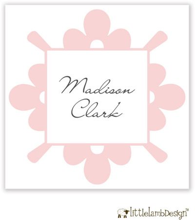 Little Lamb Design Gift Stickers - Elegant Pink Frame