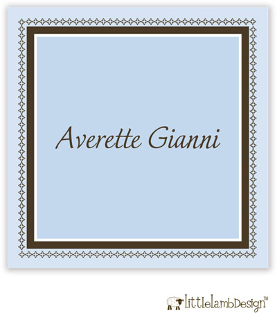 Little Lamb Design Gift Stickers - Elegant Blue Border