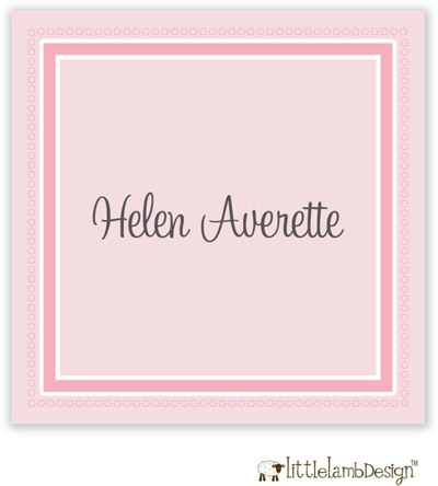 Little Lamb Design Gift Stickers - Elegant Pink Border Little Lamb Design Gift Stickers - Elegant Pink Border