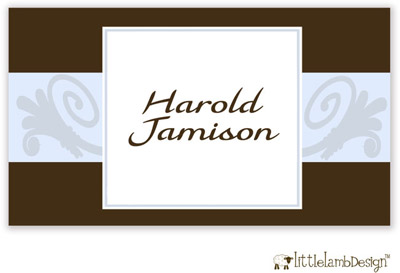 Little Lamb Design Gift Stickers - Elegant Blue Scrollwork