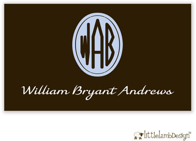 Little Lamb Design Gift Stickers - Blue Monogram