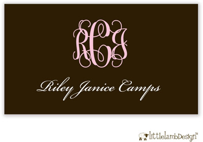 Little Lamb Design Gift Stickers - Pink Monogram