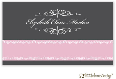 Little Lamb Design Gift Stickers - Pink Ribbon