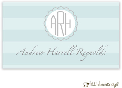 Little Lamb Design Gift Stickers - Baby Blue Monogram