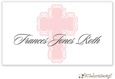 Little Lamb Design Gift Stickers - Pink Cross