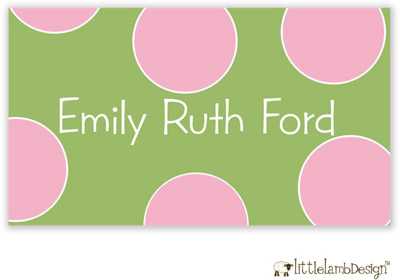 Little Lamb Design Gift Stickers - Big Pink Dots Little Lamb Design Gift Stickers - Big Pink Dots