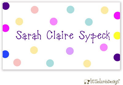 Little Lamb Design Gift Stickers - Colorful Dots