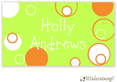 Little Lamb Design Gift Stickers - Green and Orange Dots Little Lamb Design Gift Stickers - Green and Orange Dots