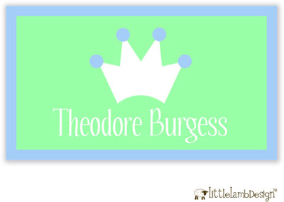 Little Lamb Design Gift Stickers - Blue and Green Crown Little Lamb Design Gift Stickers - Blue and Green Crown