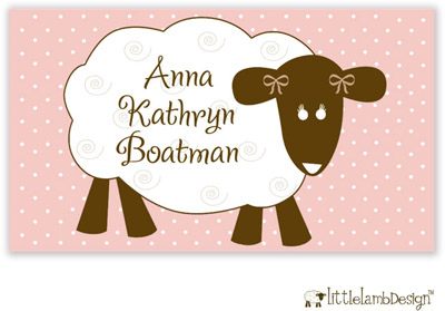 Little Lamb Design Gift Stickers - Pink Little Lamb