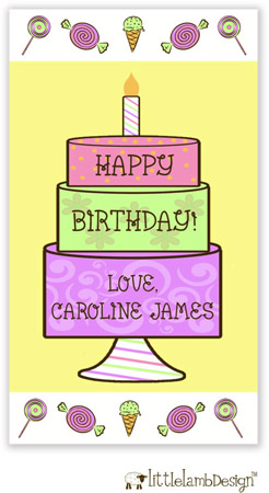 Little Lamb Design Gift Stickers - Birthday Cake
