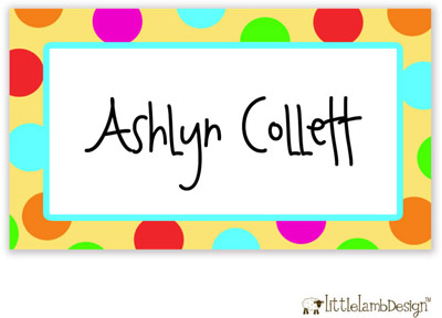 Little Lamb Design Gift Stickers - Colorful Dots Little Lamb Design Gift Stickers - Colorful Dots