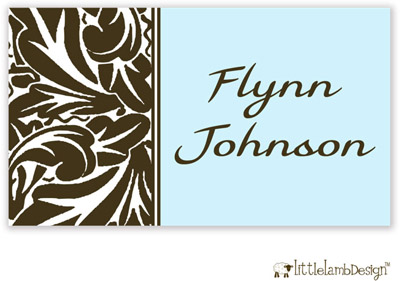 Little Lamb Design Gift Stickers - Blue and Brown Floral