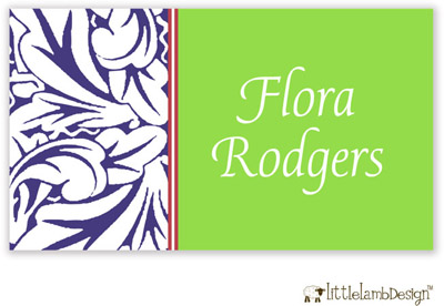 Little Lamb Design Gift Stickers - Green and Purple Floral