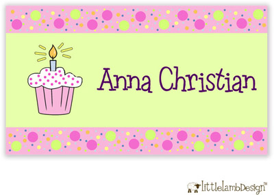 Little Lamb Design Gift Stickers - Pink Cupcake Little Lamb Design Gift Stickers - Pink Cupcake