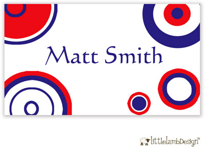 Little Lamb Design Gift Stickers - Red and Blue Vibrant Circles