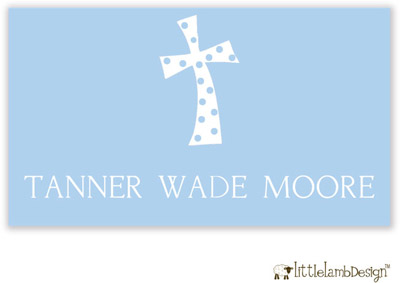 Little Lamb Design Gift Stickers - Blue Cross