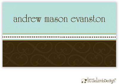 Little Lamb Design Gift Stickers - Elegant Blue and Brown Little Lamb Design Gift Stickers - Elegant Blue and Brown