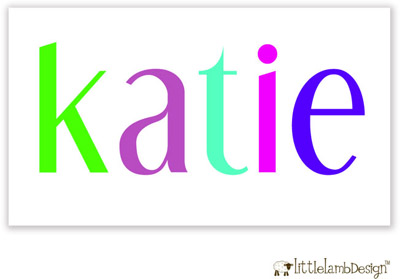 Little Lamb Design Gift Stickers - Colorful Name Little Lamb Design Gift Stickers - Colorful Name